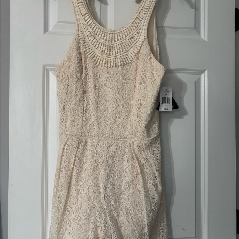 Elegant Cream Lace Romper